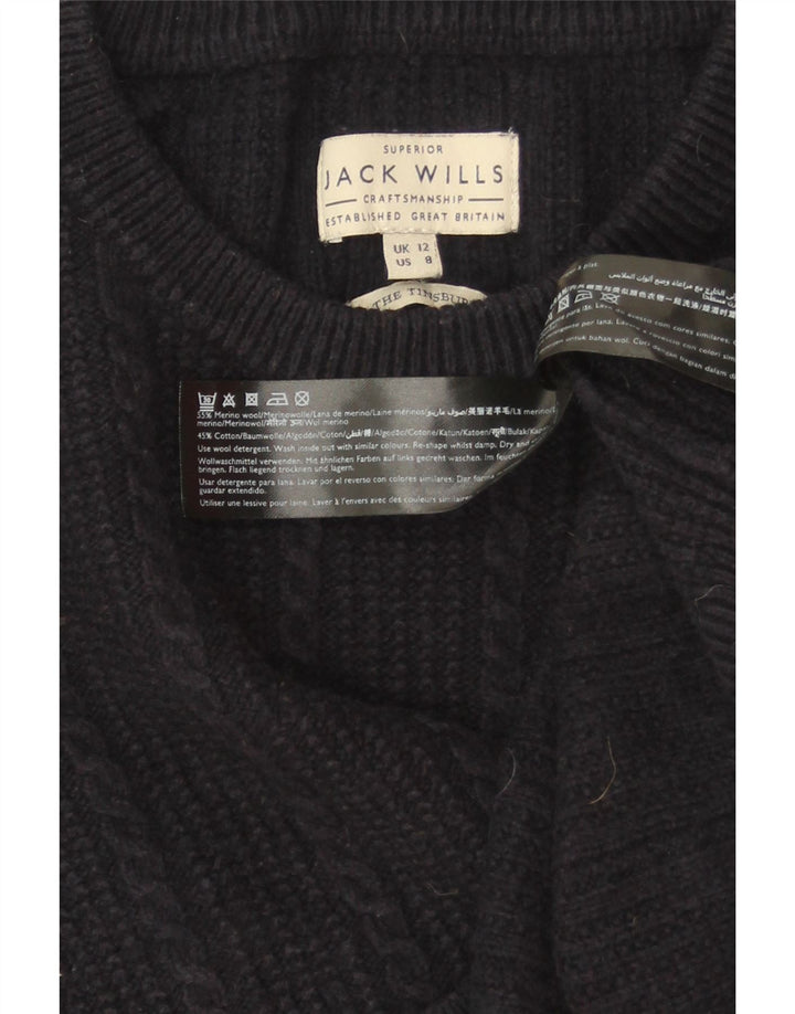 JACK WILLS Damen-Pullover mit Rundhalsausschnitt, Gr. 12, mittleres Marineblau