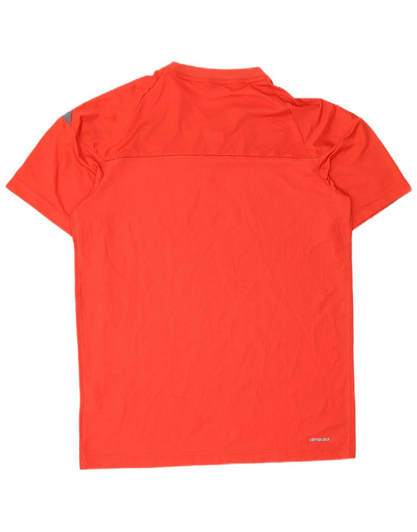 Adidas Herren Climacool T-Shirt Top Mittelrotes Colourblock-Polyester