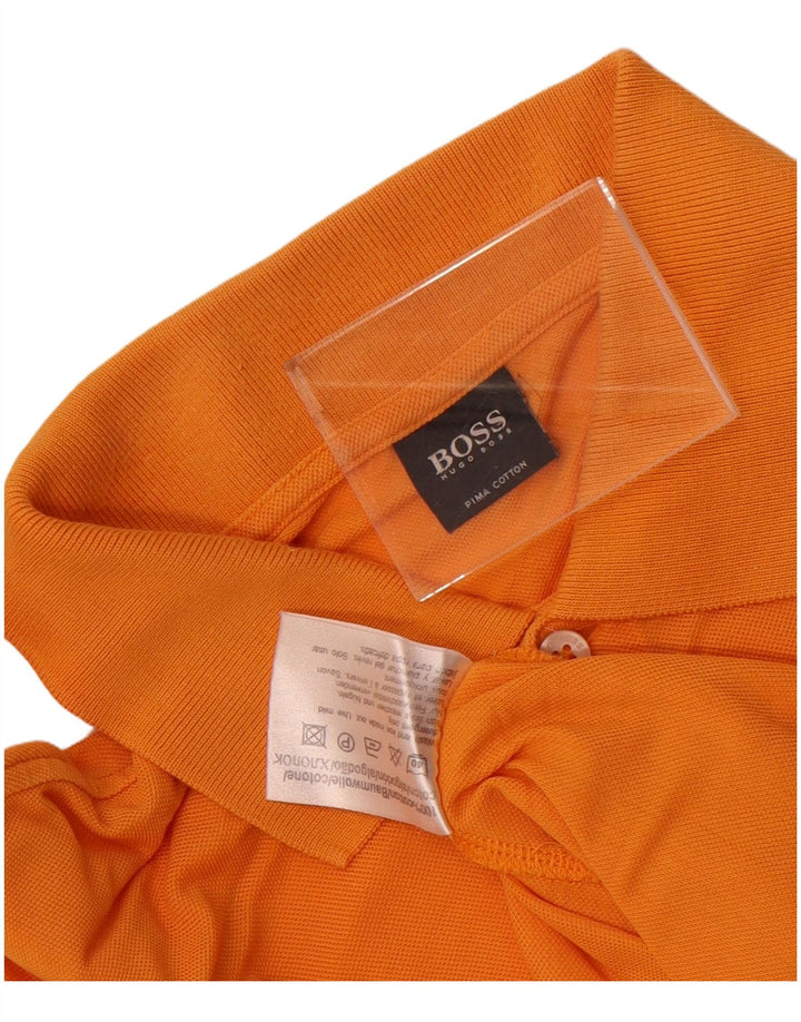 Hugo Boss Herren-Poloshirt, große orangefarbene Baumwolle