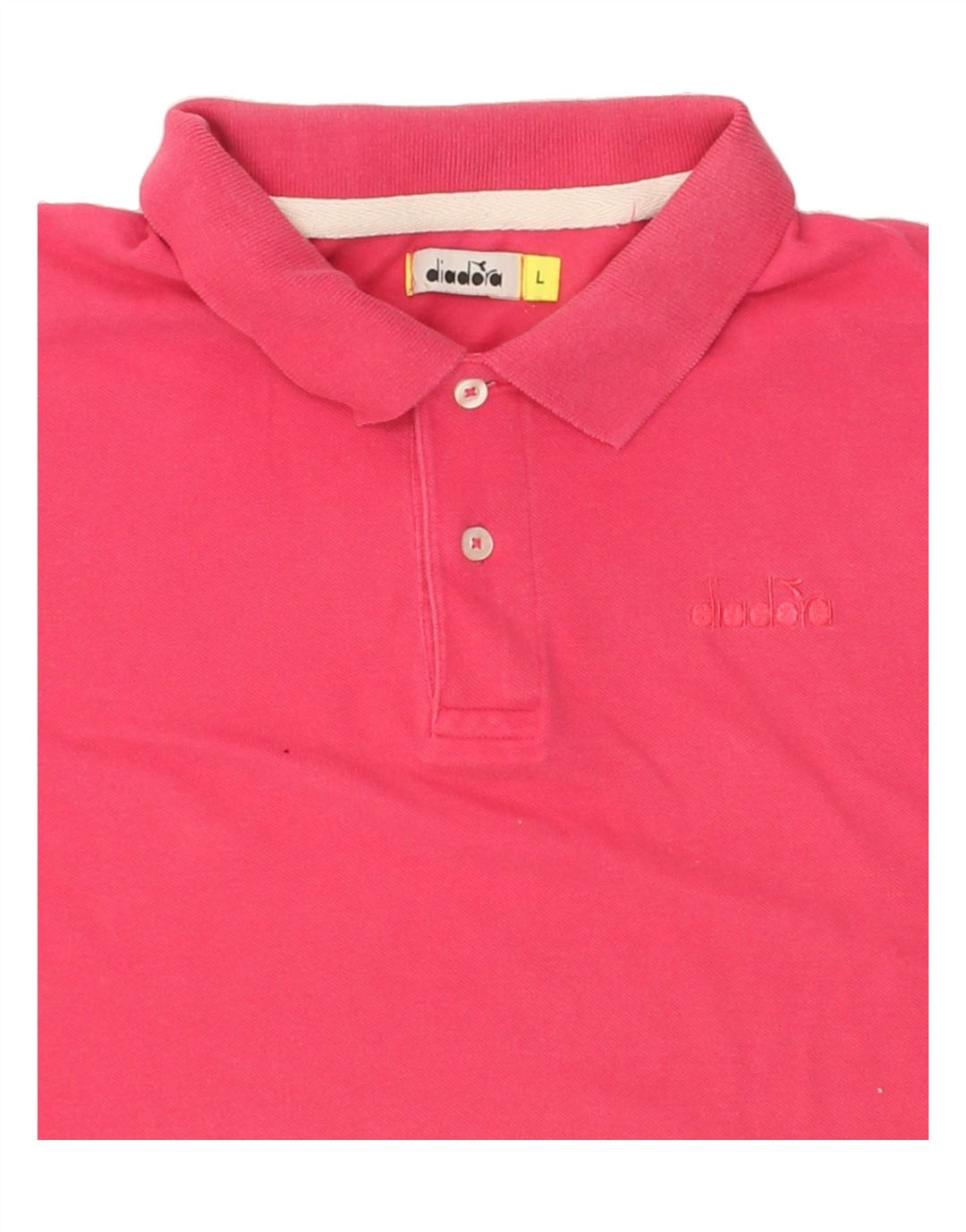 DIADORA Mens Polo Shirt Large Pink Cotton Vintage Diadora and Second-Hand Diadora from Messina Hembry 