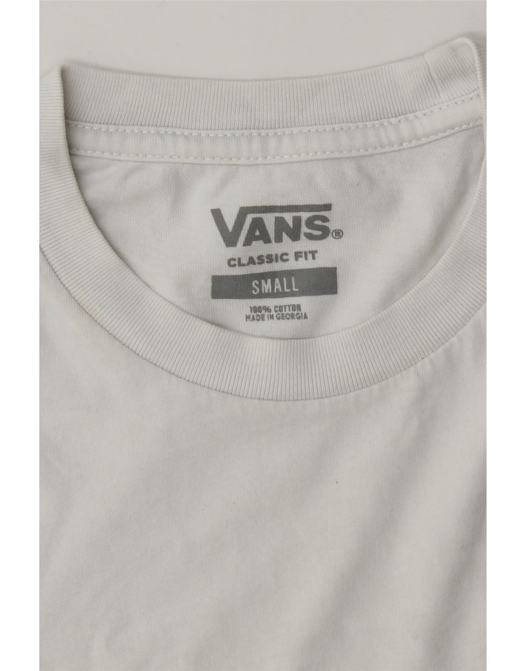 VANS Damen-T-Shirt mit klassischer Passform, UK 10, Größe S, weiße Baumwolle