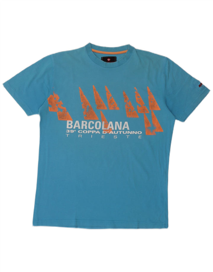 MURPHY & NYE Herren-T-Shirt mit Grafik, Größe L, aus blauer Baumwolle