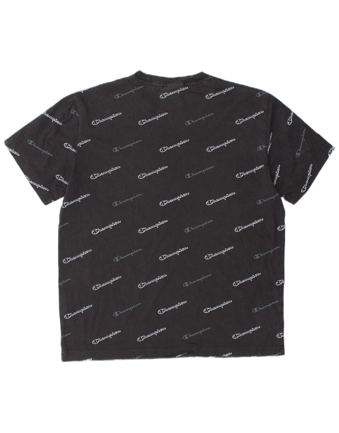 CHAMPION Mens Graphic T-Shirt Top Large Black Cotton