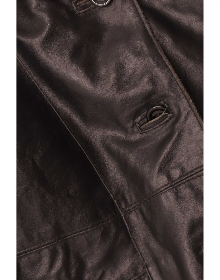 Bayside Damen Übergroße Lederjacke UK 10 Small Schwarz