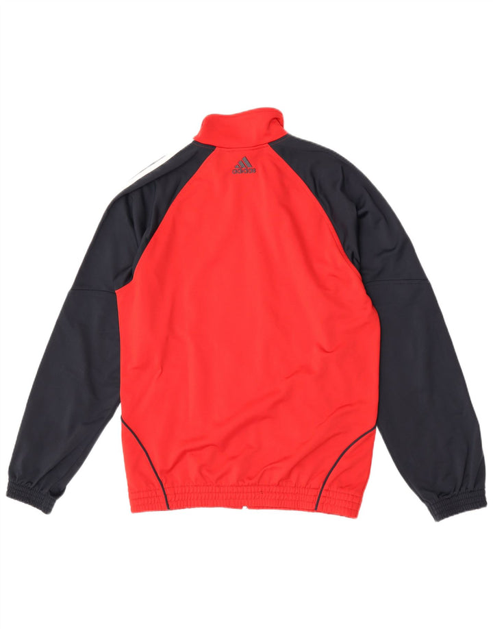 Adidas Herren-Trainingsanzug-Top-Jacke, UK 34/36, klein, rotes Farbblock-Polyester