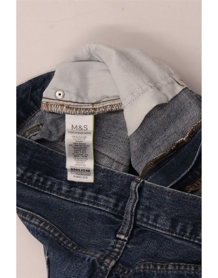 Marks & Spencer Herren Straight Jeans W36 L29 Blaue Baumwolle