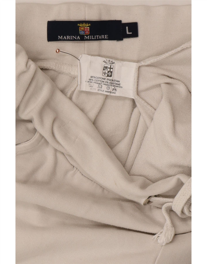 MARINA MILITARE Damen Trainingshose Jogger UK 16 Large Weiß