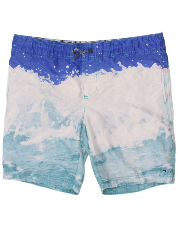 Tommy Hilfiger Badeshorts für Jungen, 13–14 Jahre, blaues Batikmuster