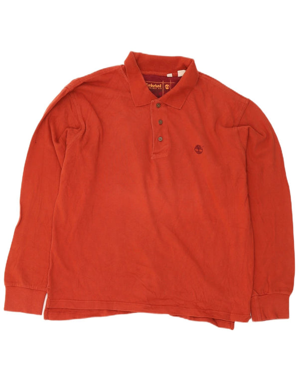 Timberland Herren Langarm-Poloshirt, große orange Baumwolle