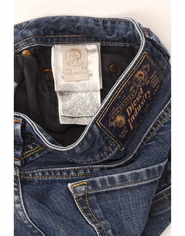 Diesel Herren Straight Jeans W34 L29 Blaue Baumwolle