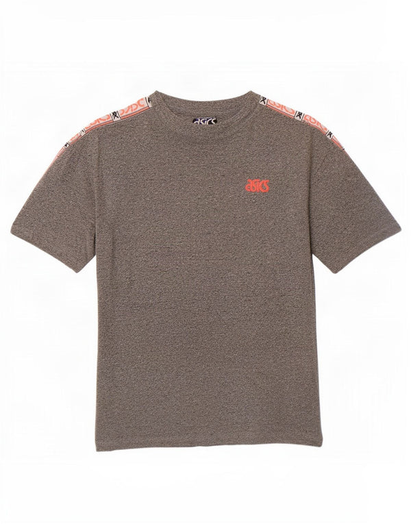 Asics Damen Graphic T-Shirt Top UK 18 XL Grau gefleckte Baumwolle