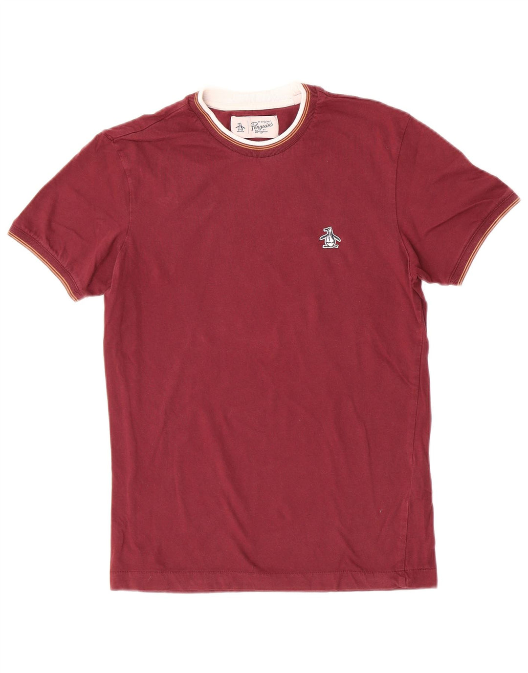 Penguin Herren T-Shirt Top Small Kastanienbraune Baumwolle