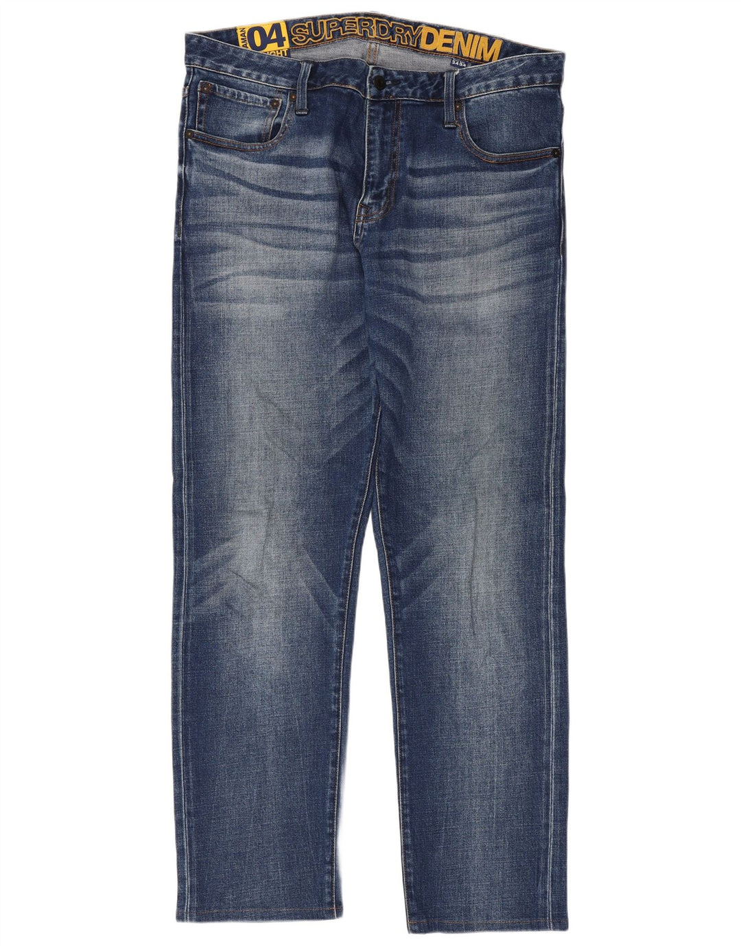 Superdry Herren Straight Jeans W34 L30 Blaue Baumwolle