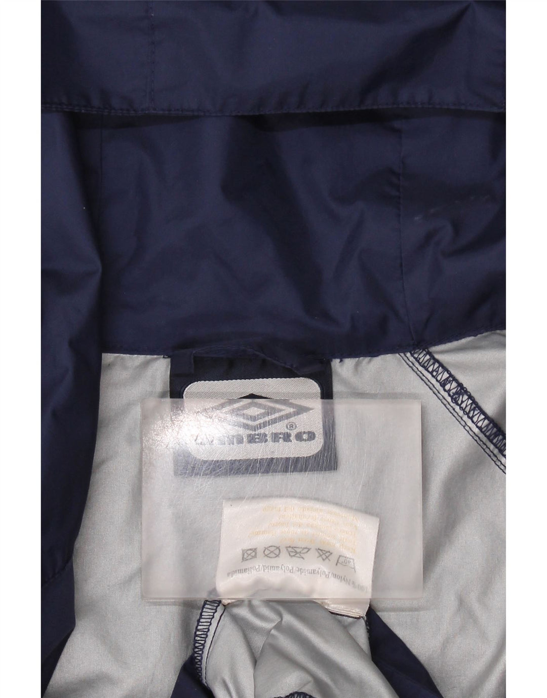 UMBRO Herren-Regenjacke mit grafischer Kapuze, UK 36, Größe S, marineblaues Nylon