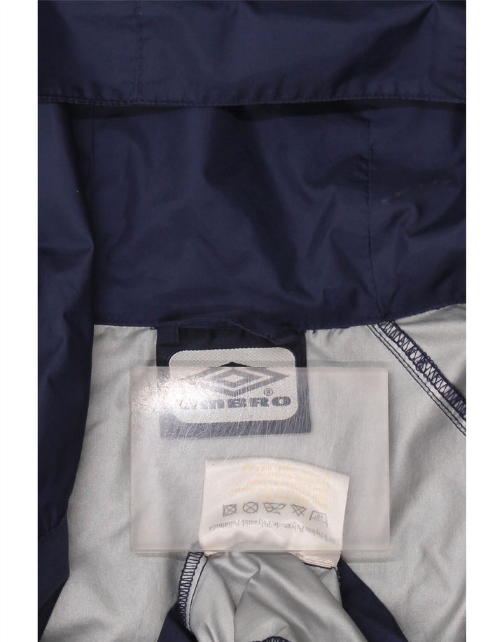 UMBRO Herren-Regenjacke mit grafischer Kapuze, UK 36, Größe S, marineblaues Nylon