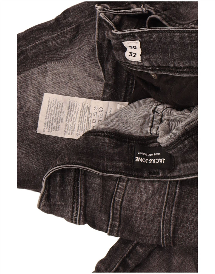 Jack & Jones Herren GLENN Slim Jeans W30 L32 Graue Baumwolle
