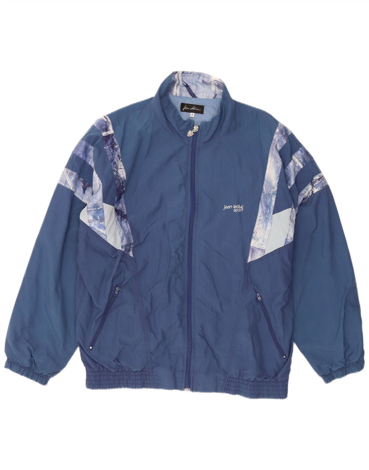 JEAN LEDUC Herren-Trainingsanzug-Oberteil, Jacke, 2XL, blaues Farbblock-Polyester