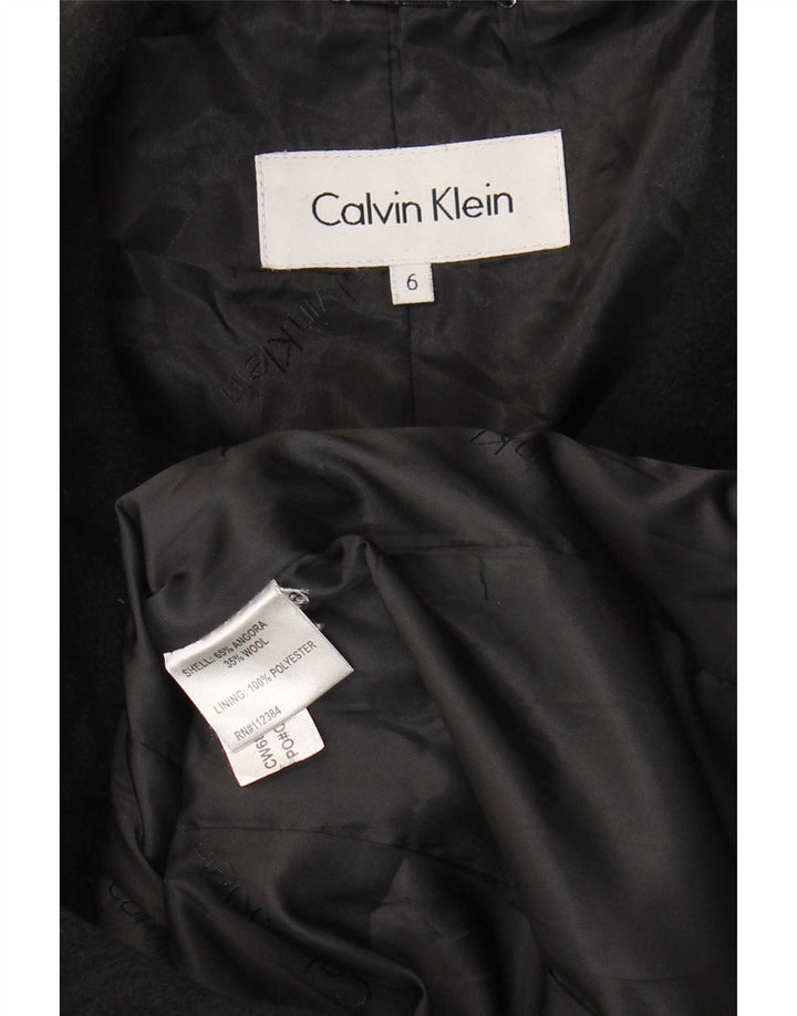 Calvin Klein Damen Mantel US 6 Medium Black Angora