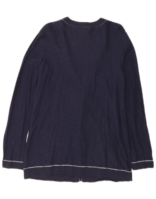 Eddie Bauer Damen-Cardigan-Pullover UK 14 Große marineblaue Baumwolle