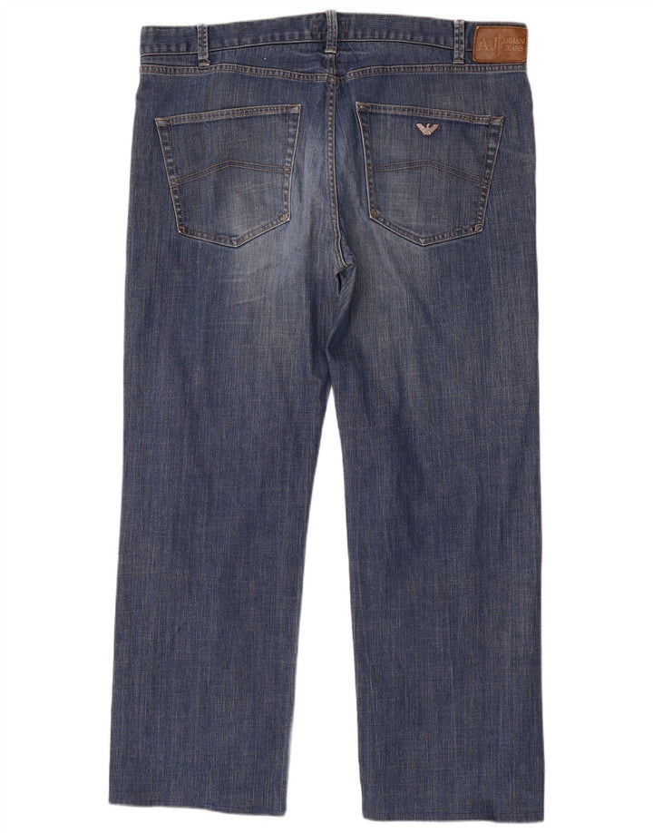 ARMANI Herren Straight Jeans W38 L30 Blaue Baumwolle