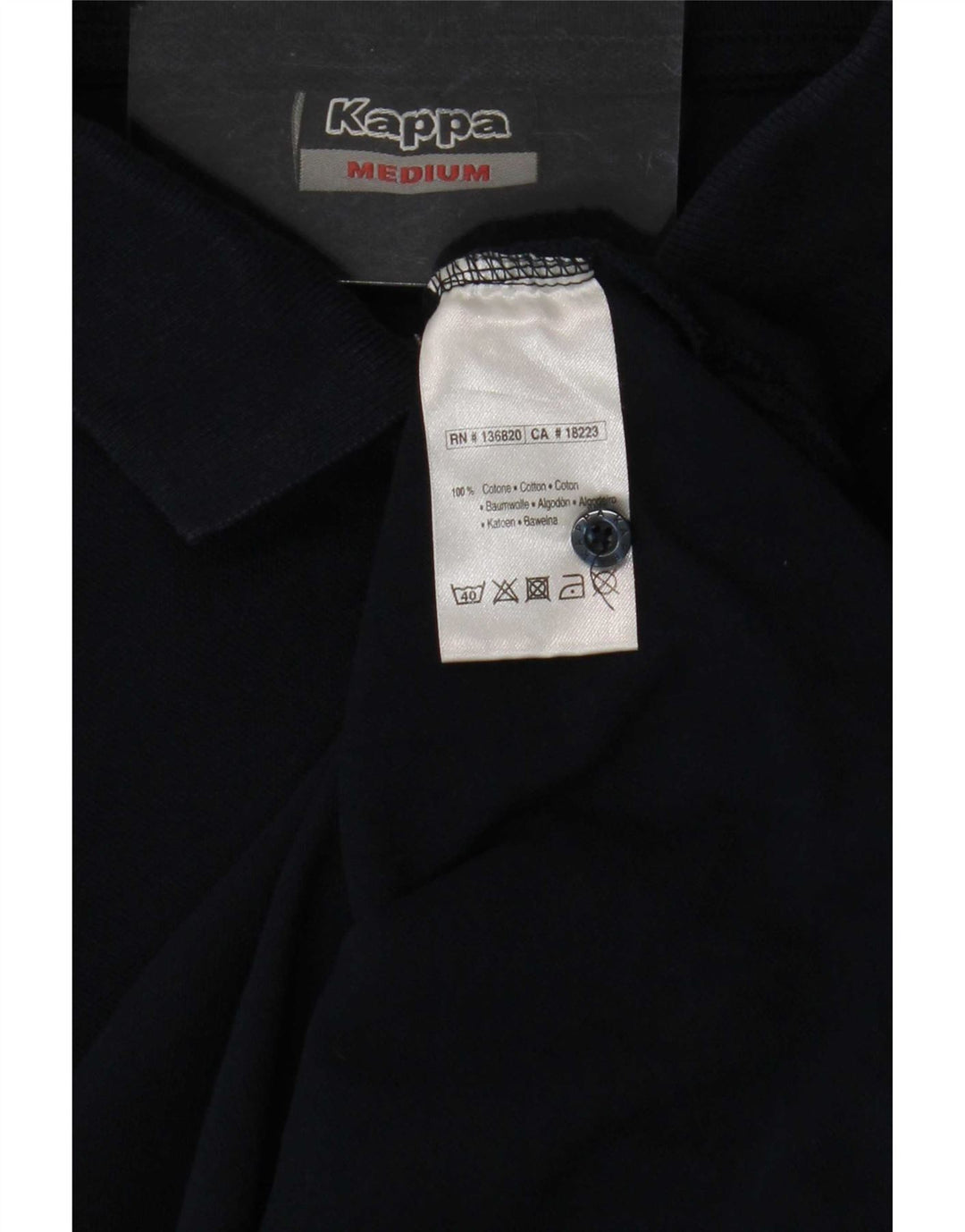 Kappa Herren-Poloshirt, mittelmarineblaue Baumwolle