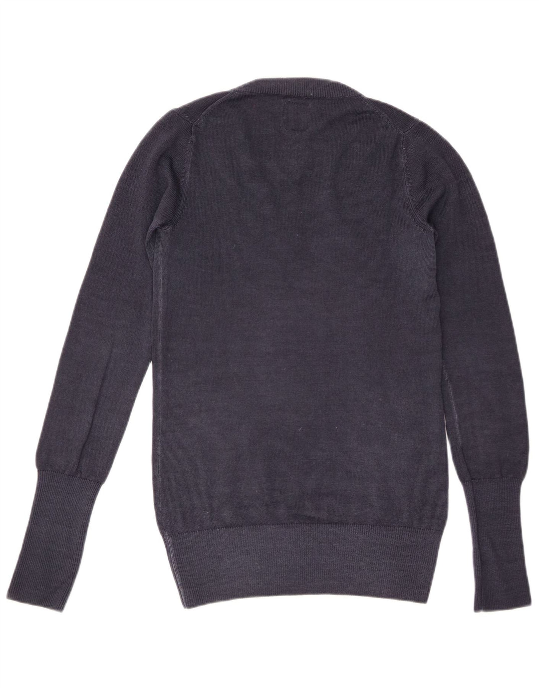 Sun68 Damen-Pullover mit V-Ausschnitt, UK 16, Größe L, marineblaue Wolle