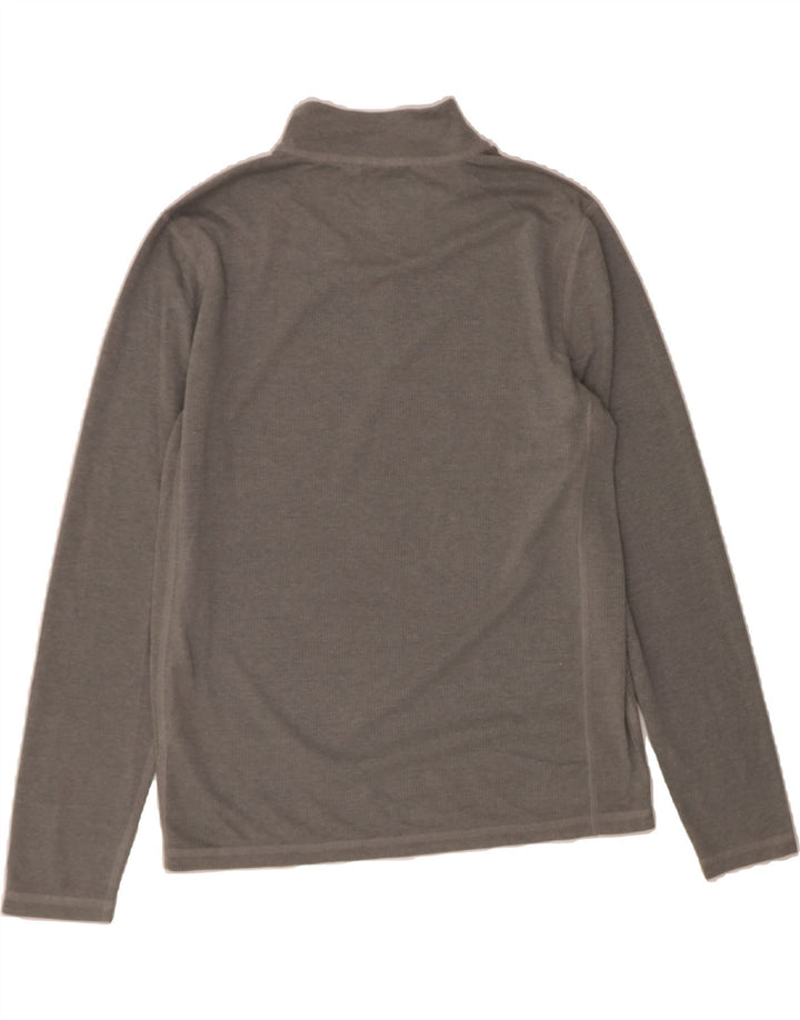 J. CREW Mens Zip Neck Pullover Tracksuit Top Medium Grey Polyester Vintage J. Crew and Second-Hand J. Crew from Messina Hembry 