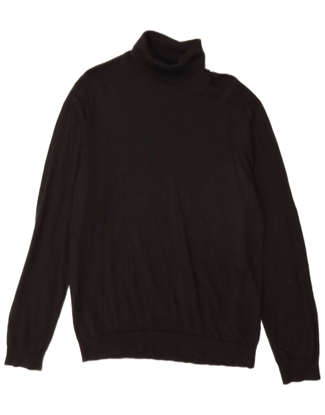 Marks & Spencer Herren-Pullover mit Rollkragen, XL, schwarze Merinowolle