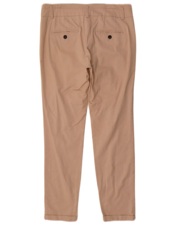 Zara Damen Slim Freizeithose EU 38 Small W28 L27 Beige Baumwolle