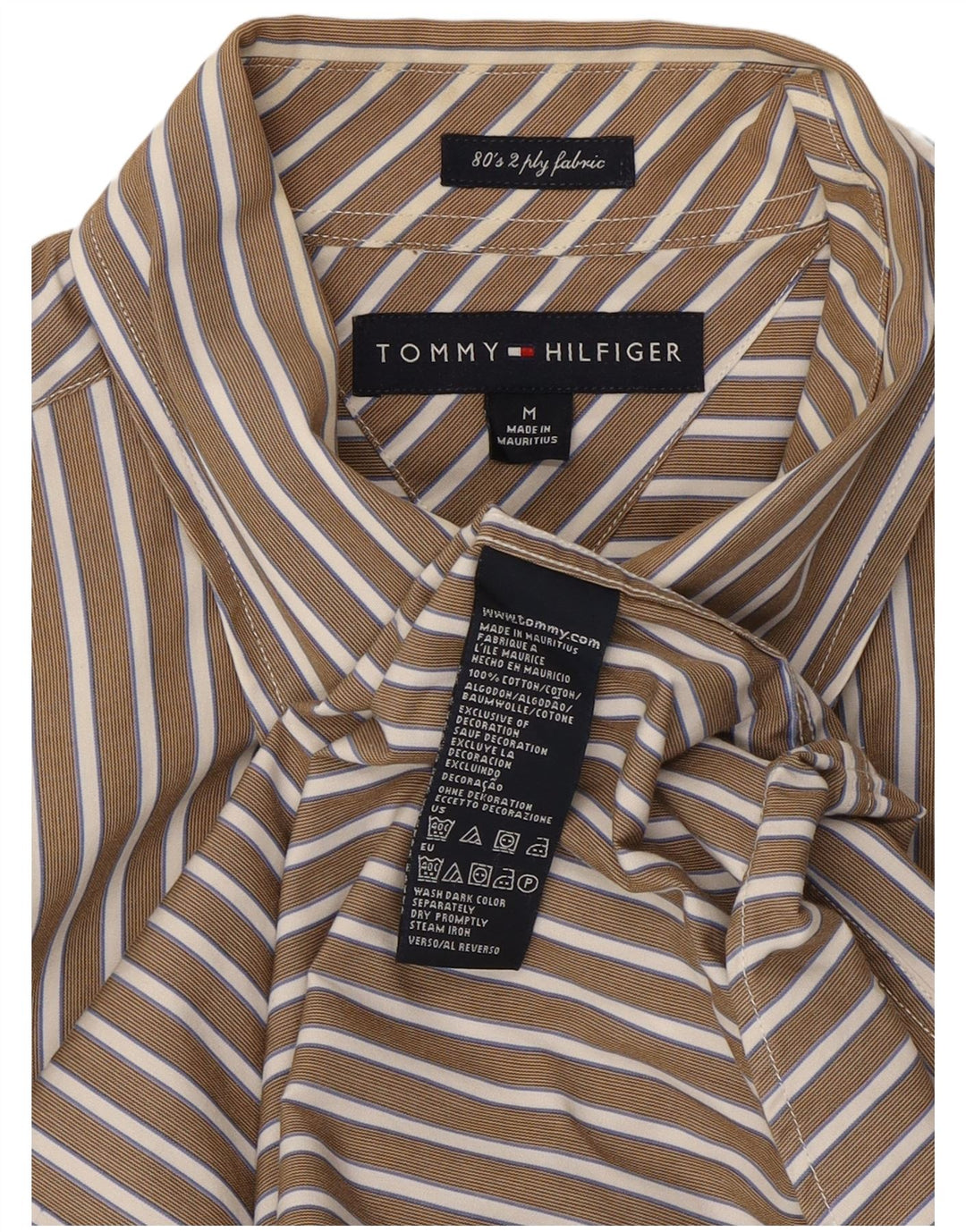 Tommy Hilfiger Herrenhemd aus mittelbeiger, gestreifter Baumwolle