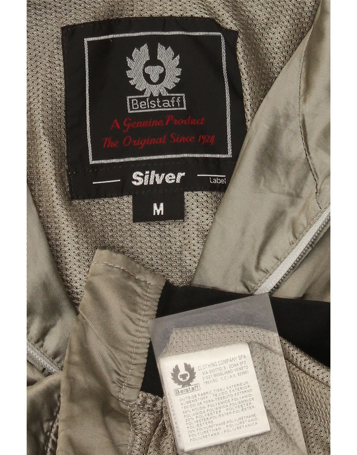 Belstaff Damen Bomberjacke UK 14 Mittelgraues Colourblock-Nylon