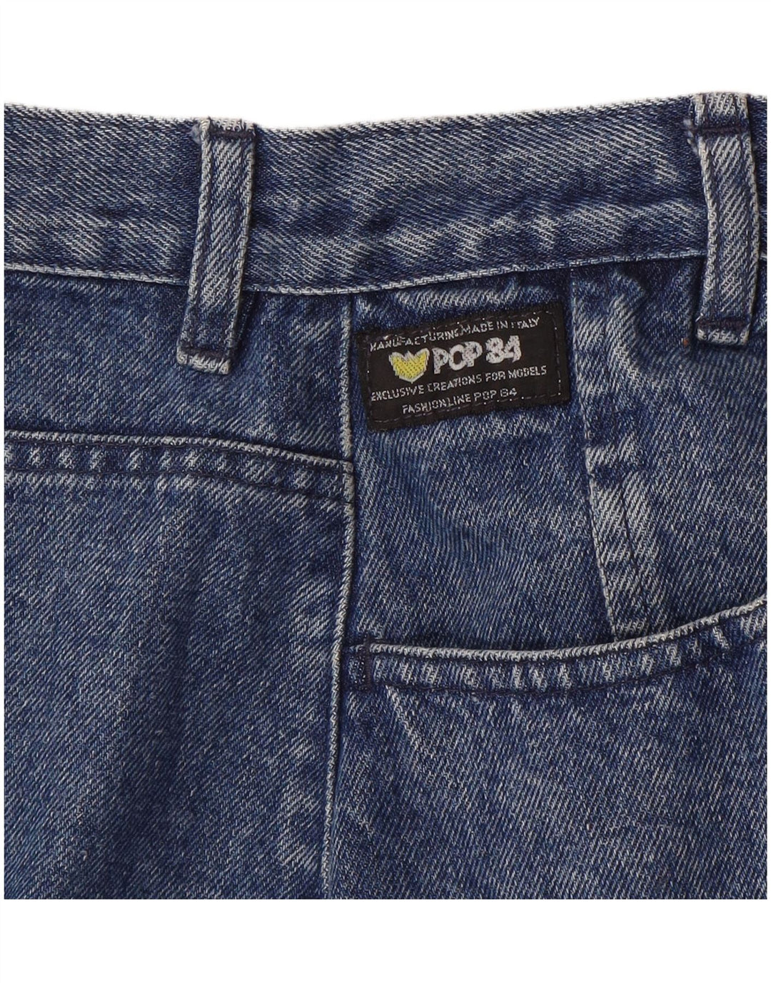 POP 84 Damen Jeansrock IT 46 Large W28 Blaue Baumwolle