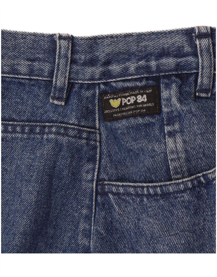 POP 84 Damen Jeansrock IT 46 Large W28 Blaue Baumwolle