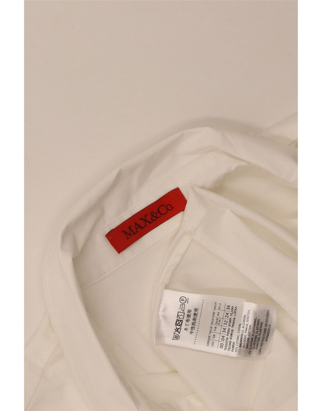 Max & Co. Damenhemd UK 4 XS Weiße Baumwolle