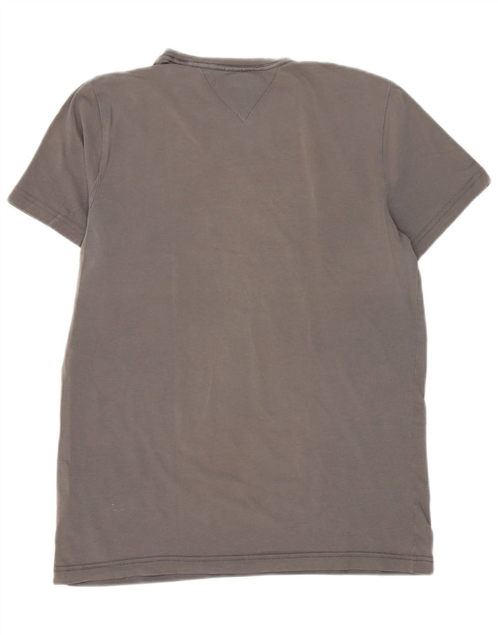 Tommy Hilfiger Slim Fit T-Shirt-Oberteil für Herren aus mittelgrauer Baumwolle