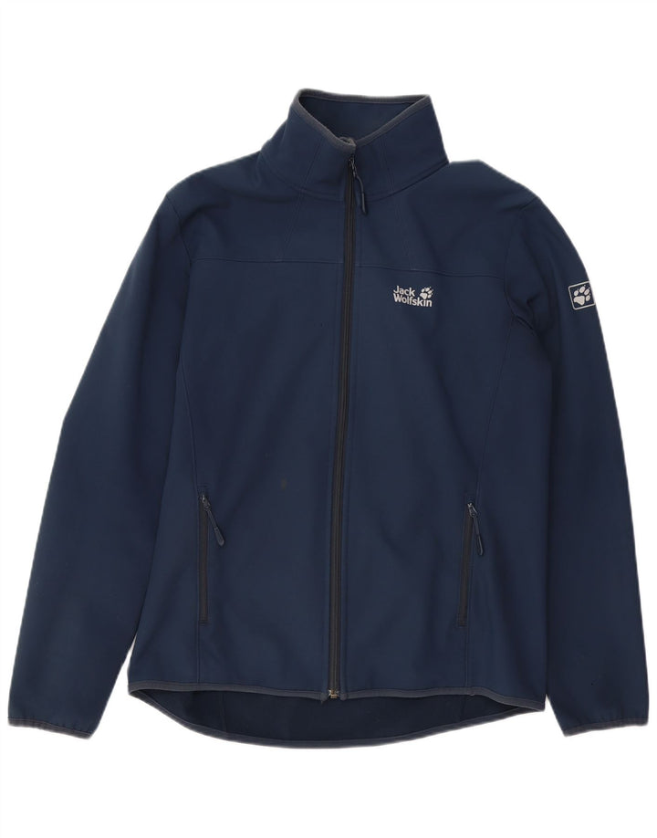JACK WOLFSKIN Herren-Trainingsanzug-Oberteiljacke UK 36/38 Small Marineblau Polyester