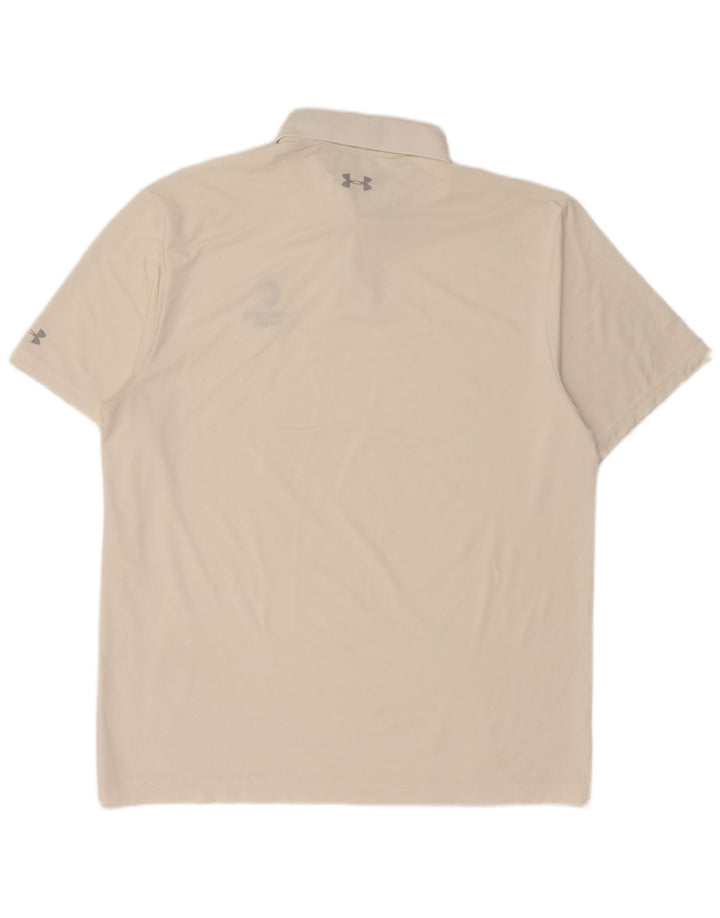 Under Armour Herren Heat Gear Poloshirt, Größe L, Weiß