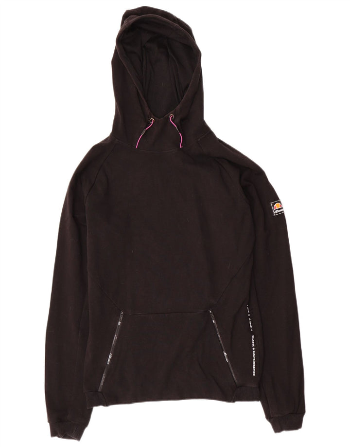Ellesse Herren-Kapuzenpullover mit Grafik, mittelschwarze Baumwolle