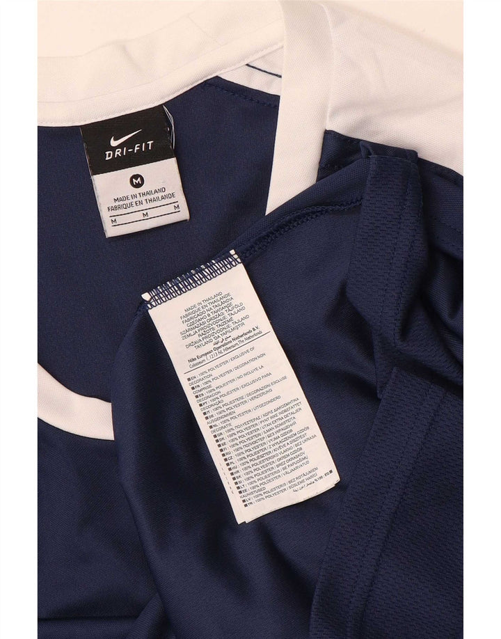 Nike Herren-Dri-Fit-Oberteil, langärmelig, Mittelblau, Farbblock-Polyester