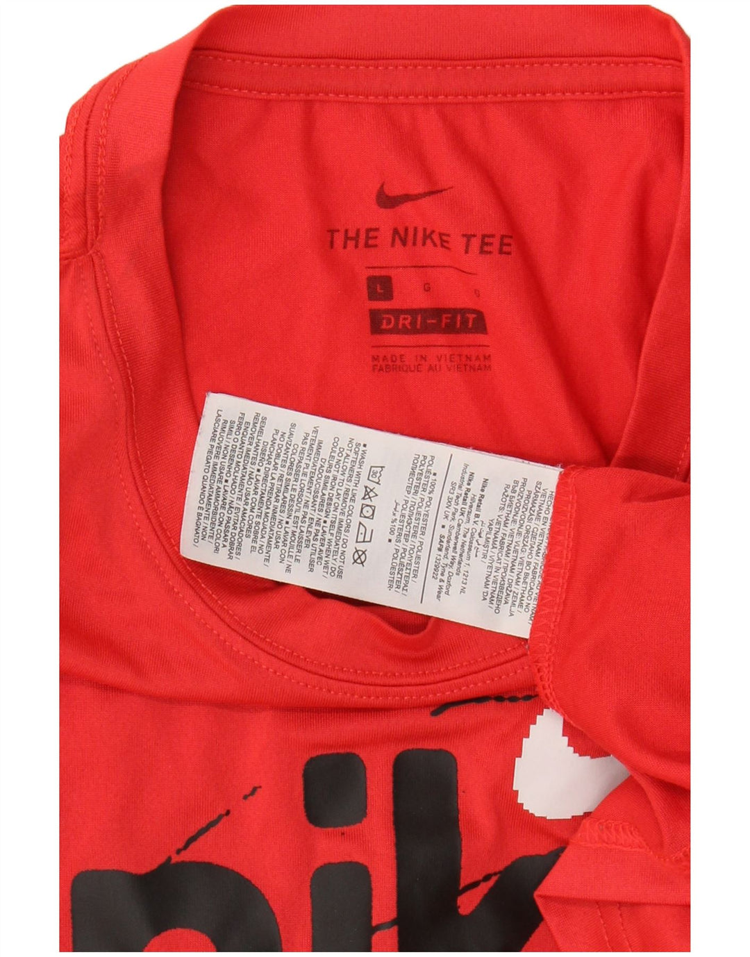 NIKE Herren Dri Fit Grafik-T-Shirt-Oberteil, großes rotes Polyester