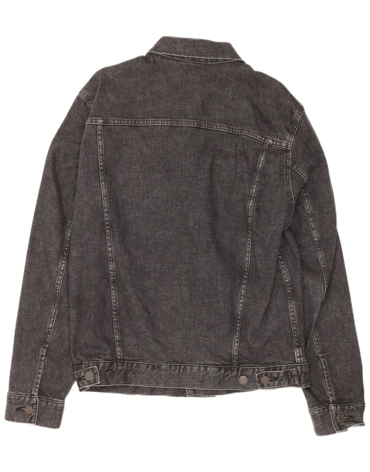 Gap Herren Jeansjacke UK 34 XS Graue Baumwolle