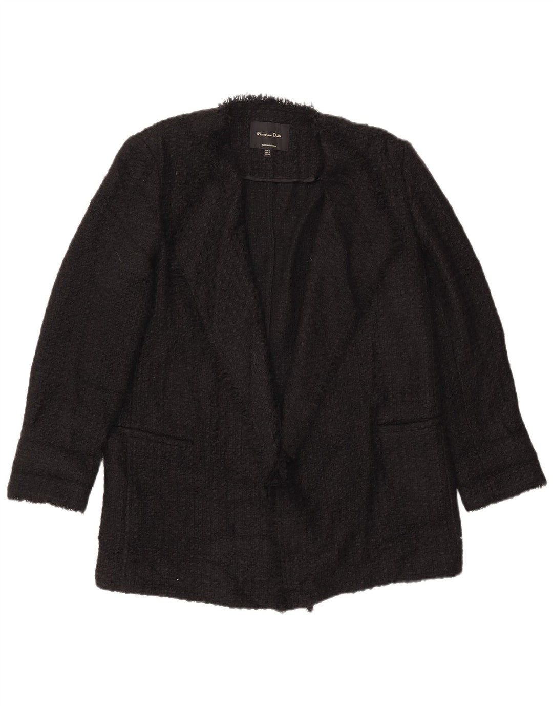 Massimo Dutti Damen Blazer Jacke EU 42 Großes schwarzes Acryl