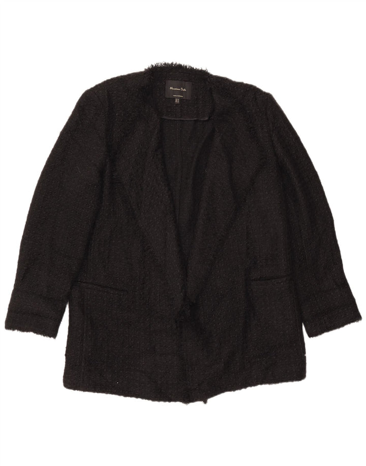 Massimo Dutti Damen Blazer Jacke EU 42 Großes schwarzes Acryl