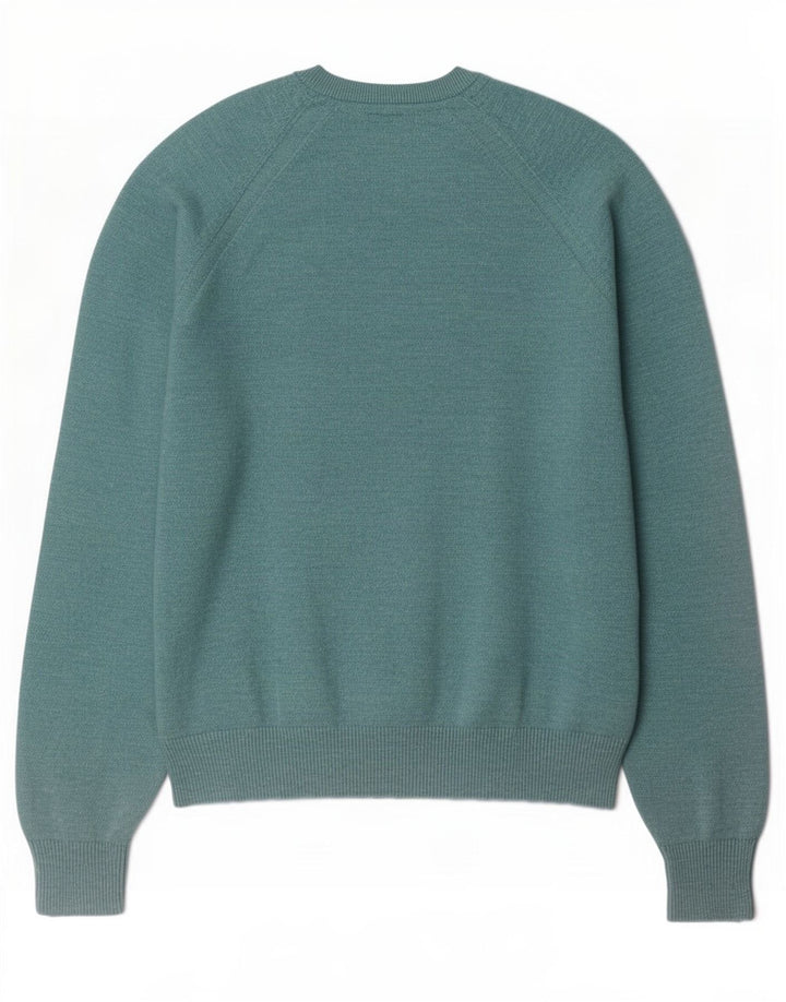 Marks & Spencer Herren-Pullover mit Rundhalsausschnitt, mittelgrüne Baumwolle