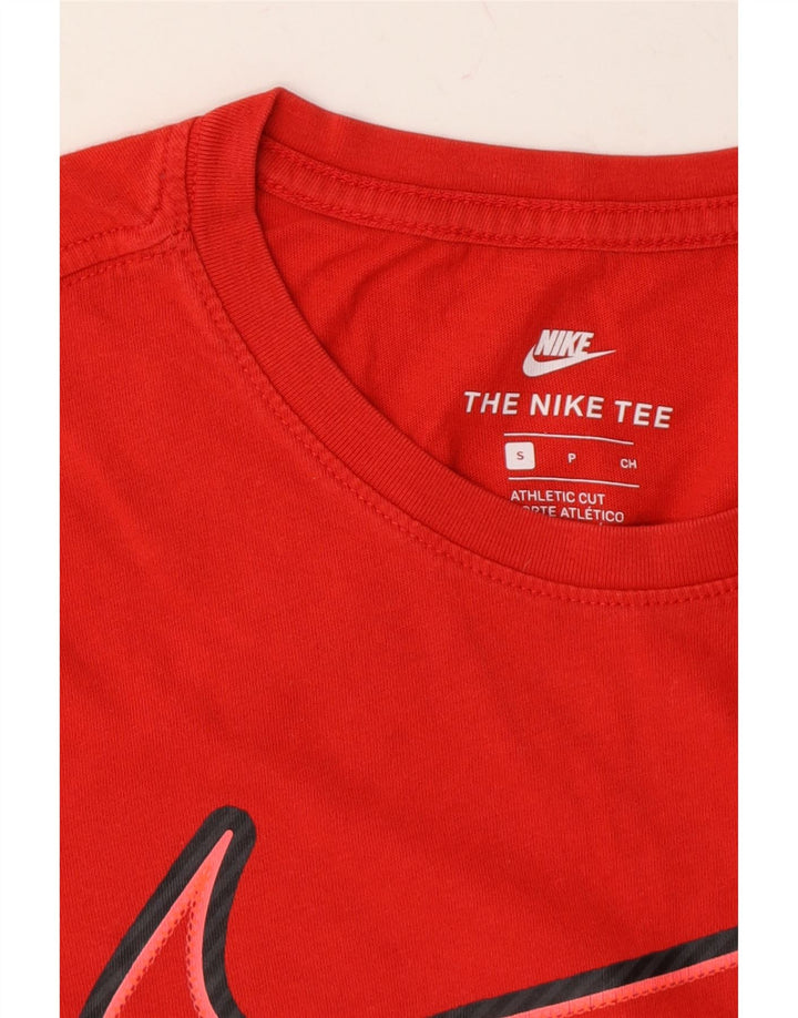 NIKE Mens Athletic Cut Graphic T-Shirt Top Small Red Cotton Vintage Nike and Second-Hand Nike from Messina Hembry 