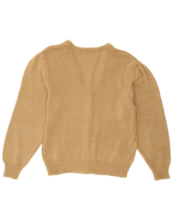 Vintage Damen Cardigan Pullover UK 14 Medium Beige