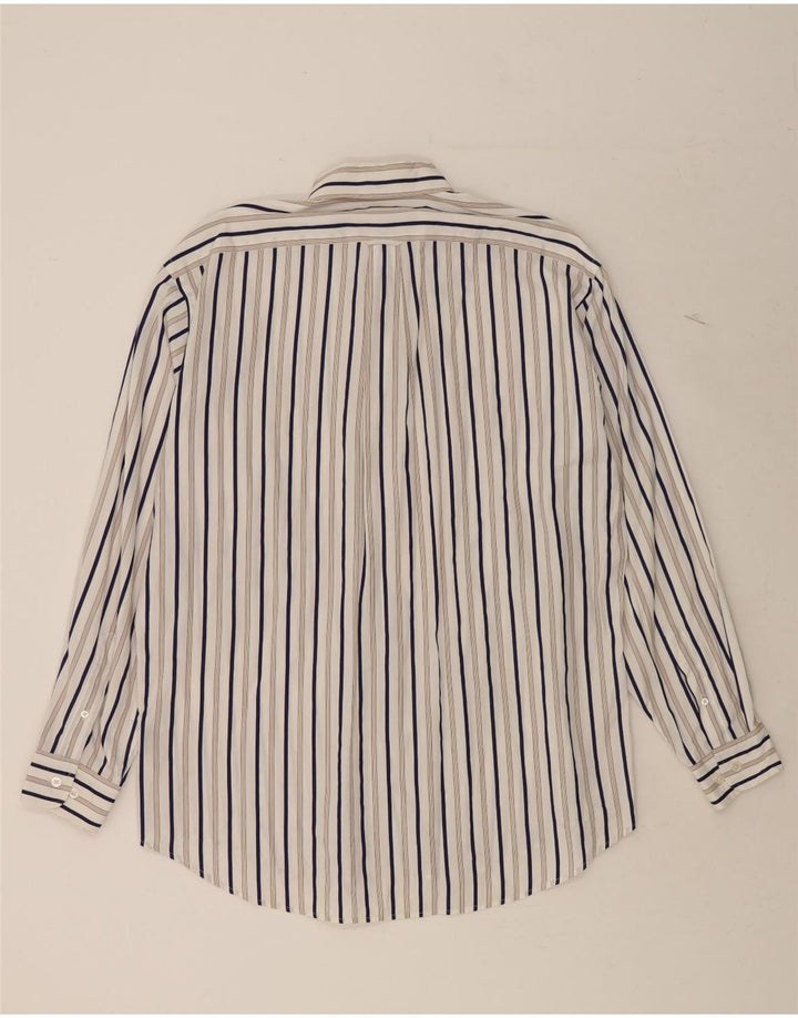 FACONNABLE Mens Shirt Medium White Striped Cotton Vintage Faconnable and Second-Hand Faconnable from Messina Hembry 
