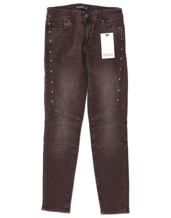 Zara Damen Skinny Jeans UK 6 Small W26 L26 Graue Baumwolle