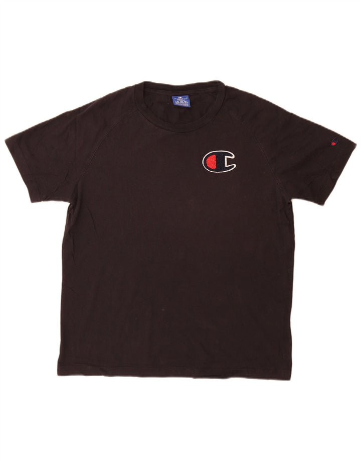Champion Herren-T-Shirt mit Grafik, Größe S, schwarze Baumwolle