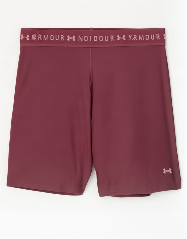 Under Armour Damen Graphic Sport Shorts UK 20 2XL Burgund Polyester